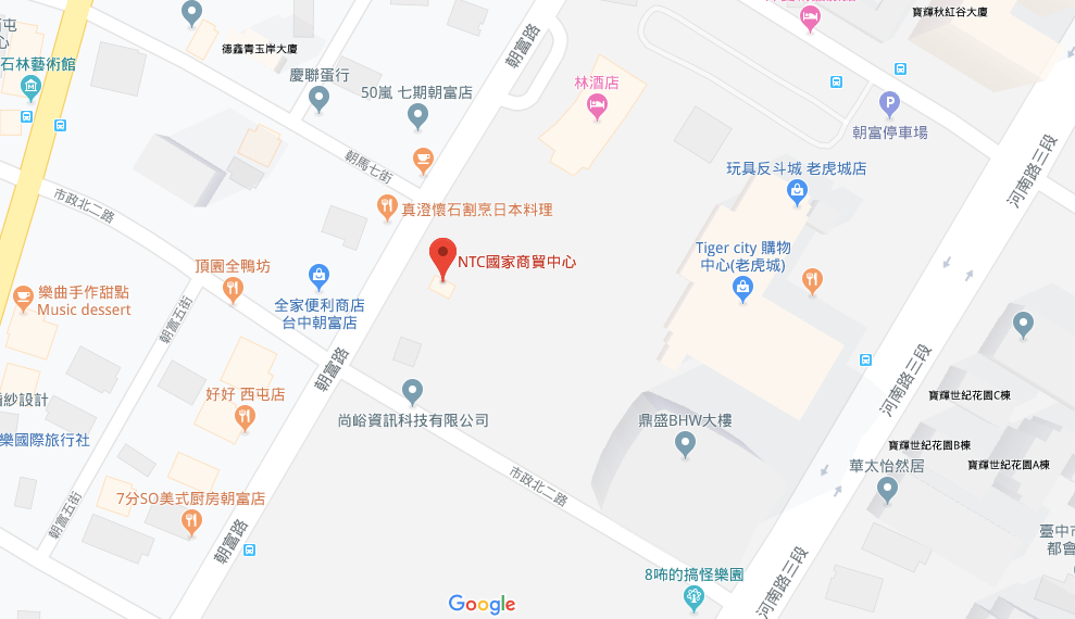 台中NTC會議租借-地圖