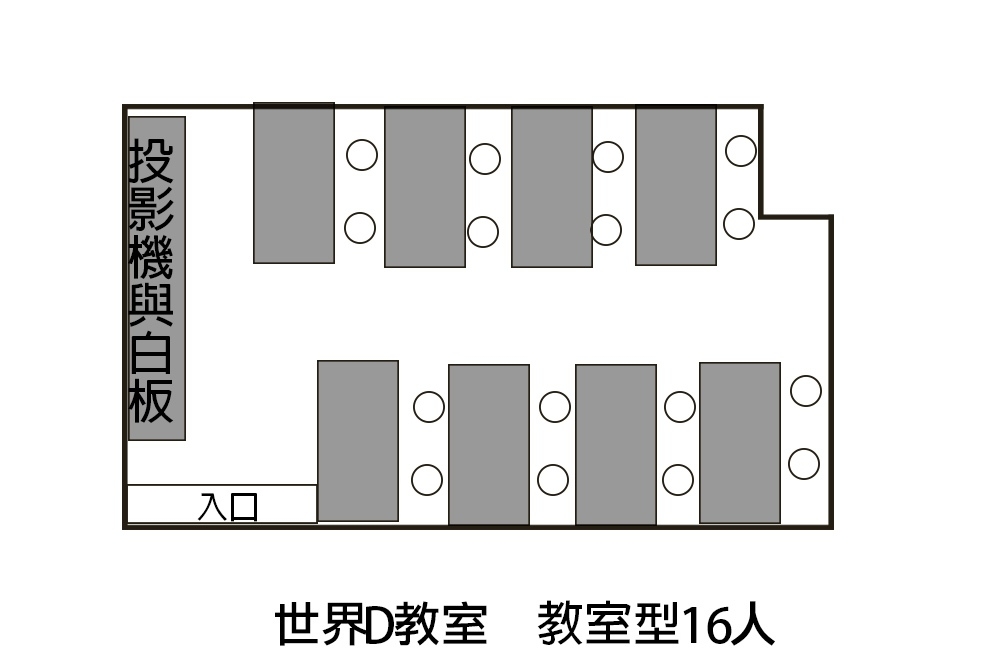 台北火車站場地租借-世界教室D教室-教室型